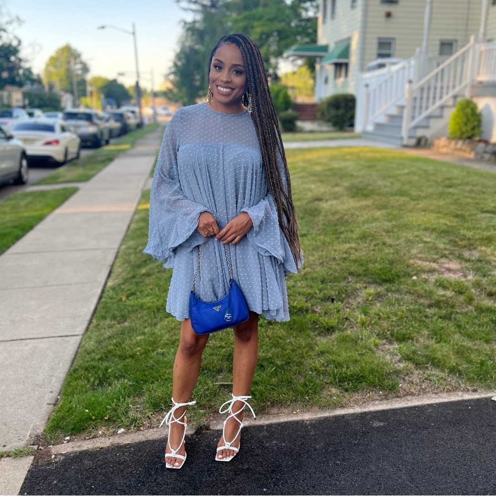 Boohoo Sky Blue babydoll dress